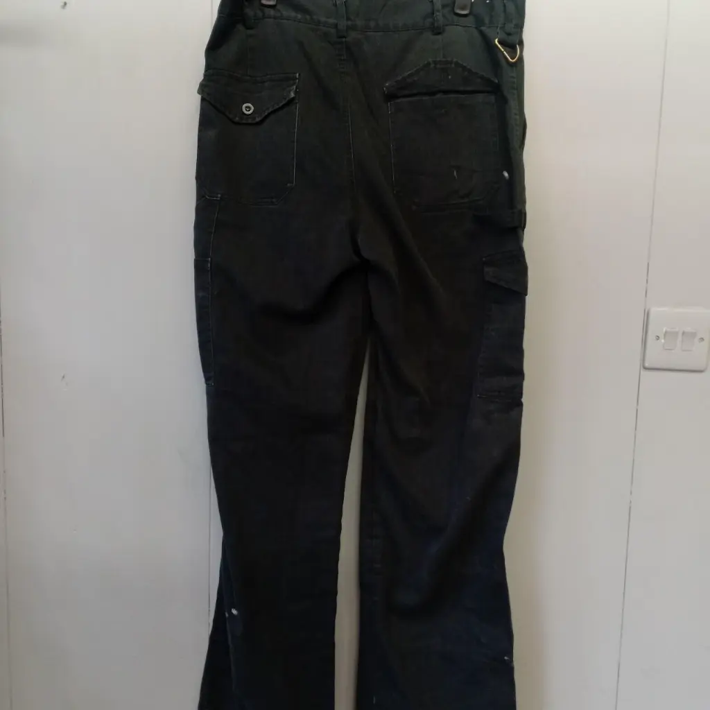 Black Dickies cargo trousers with paint splatters grunge grade C size 32 R 5.webp