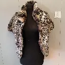 Brown and black cropped faux fur jacket with leopard print 5.webp