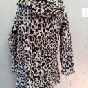 Leopard print faux fur Sleepwear Robe with hood 3.webp