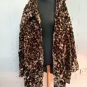 Brown and tan leopard print faux fur long coat 1.webp