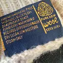 Cream cable knit pure new wool jumper with mock neck and long sleeves, cropped waist 5.webp