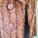 Vintage 1960s Brown real fur coat with button-up front and collar glam 5.webp