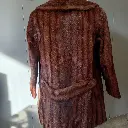 Vintage 1960s Brown real fur coat with button-up front and collar glam 3.webp