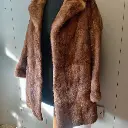 Brown vintage fur coat with a touch of elegance glamour glossy dark brown 3.webp