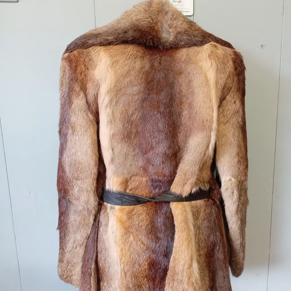Vintage super cozy 1970s or 80s Brown Rabbit Fur Jacket 3.webp