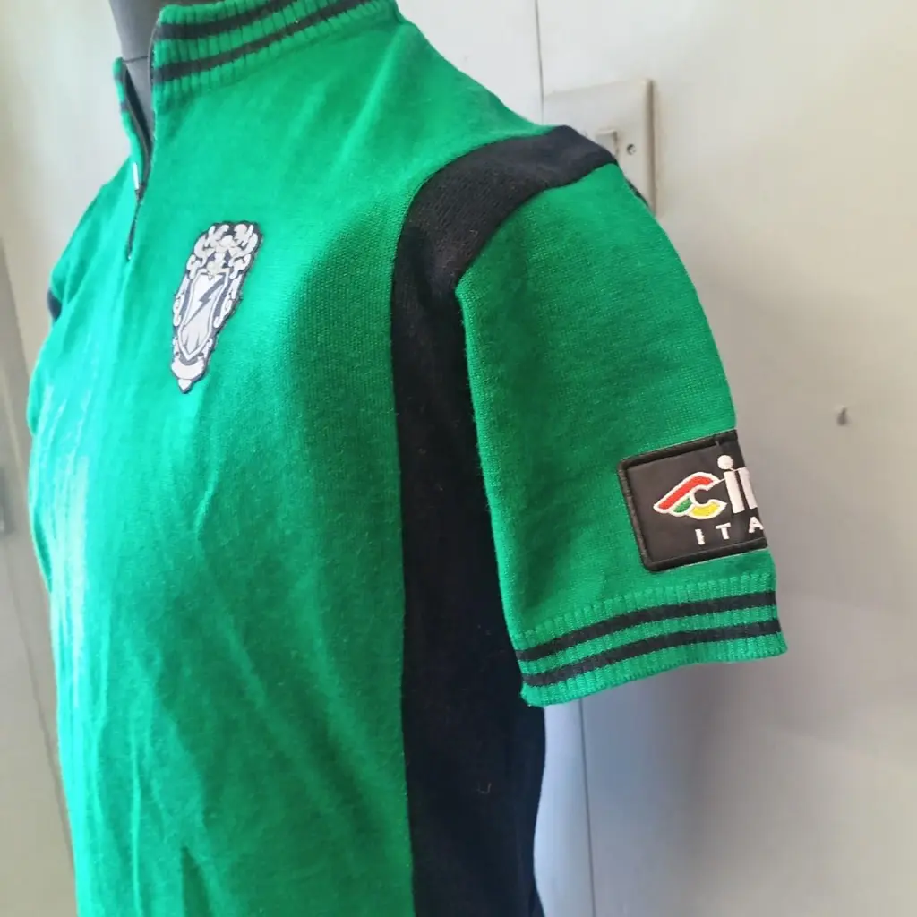 CINELLI ITALIA rare vintage 1990s green and blue retro cycling jersey 4.webp