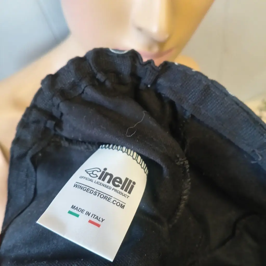 Vintage Rare 1990s Cycling Cap Cinelli Columbus Doves Black Red 3.webp