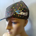 Rare Vintage 90s Cinelli Black and multi-coloured polka dot cycling cap 4.webp
