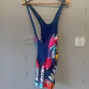 Blue and red Vintage 90s Mapei bib shorts 2.webp