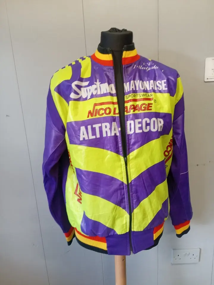 Nico lapage Sportwear Cycling Jacket 1990s vintage purple and yellow 2.webp
