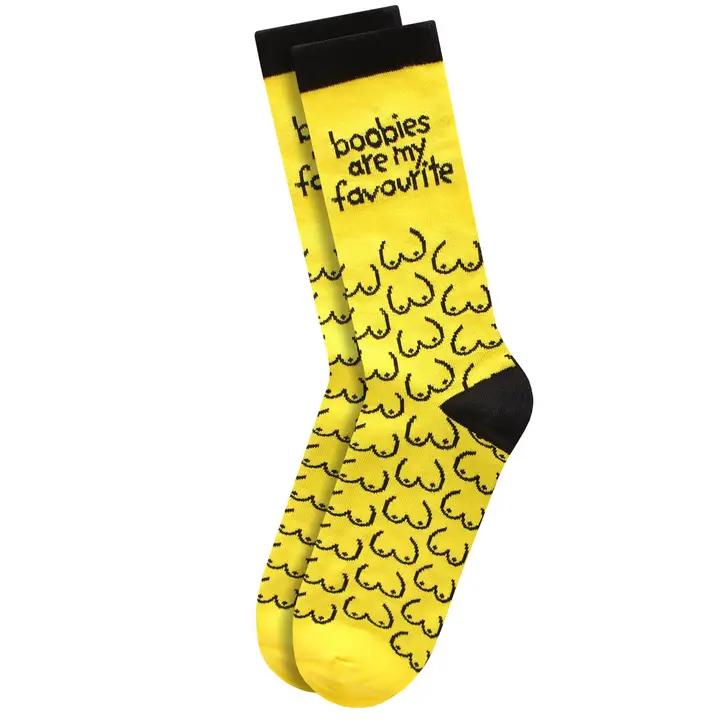 Boobies Are My Favourite Adult Socks UK size 8-12