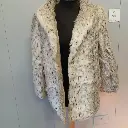 Cream faux fur coat mobster chic mafia wife