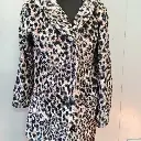 Leopard print faux fur Sleepwear Robe with hood