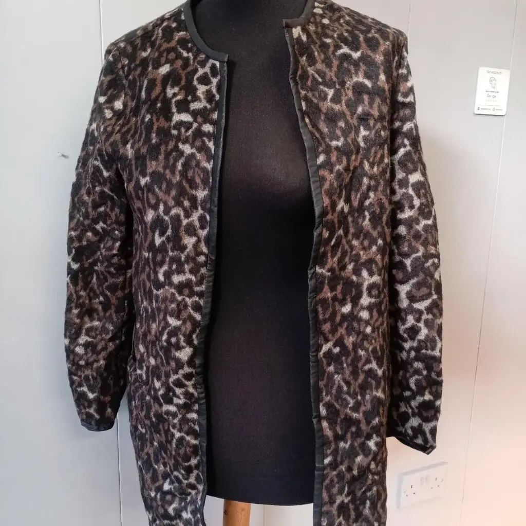 Leopard print jacket with leather type trim Old Navy San Francisco California Gap