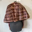 Vintage brown muskrat fur stole cape 1940s
