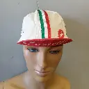 White and red vintage 90s Castelli cycling cap