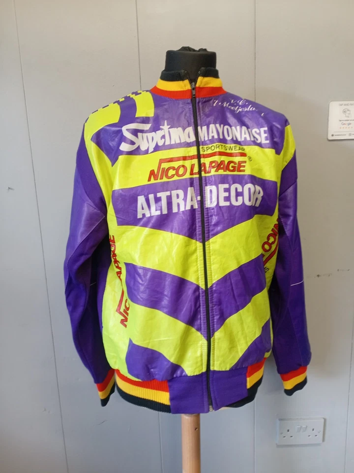 Nico lapage Sportwear Cycling Jacket 1990s vintage purple and yellow