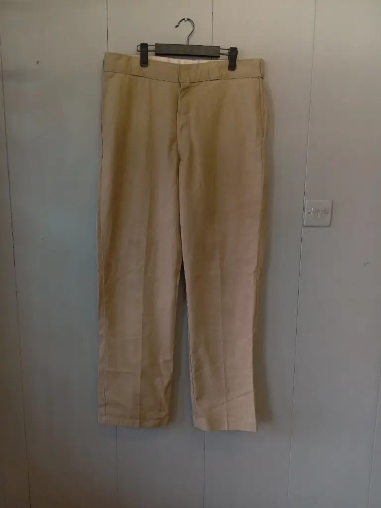 Dickies 874 cream straight leg trousers skater streetwear size UK 36 leg 33 inch