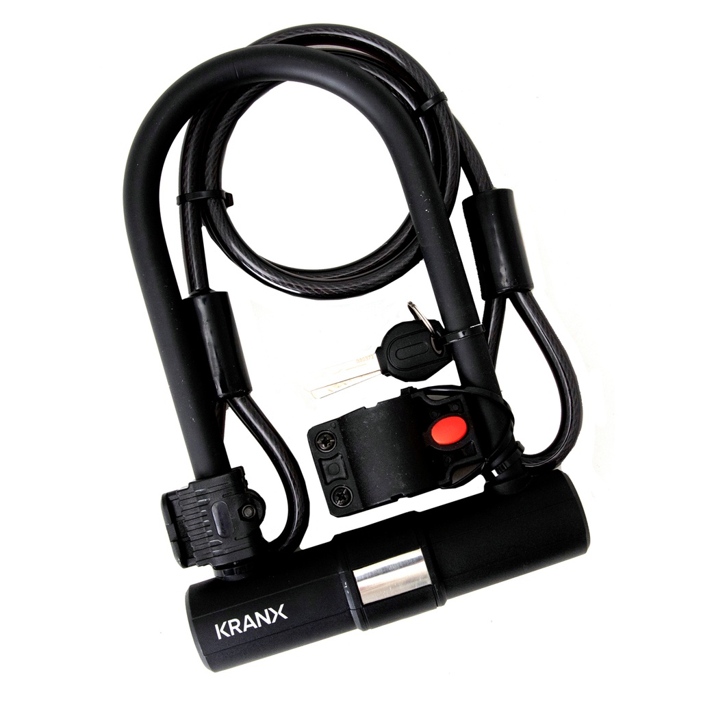 KranX Fortress Plus 14mm 265mm U-Lock with Security Cable