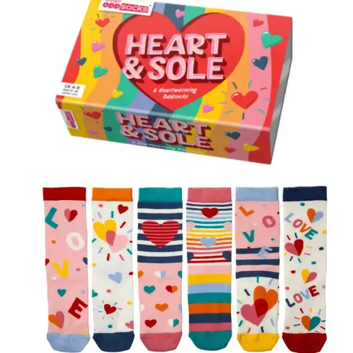 Heart and Sole 6 Odd Socks 4-8 size UK