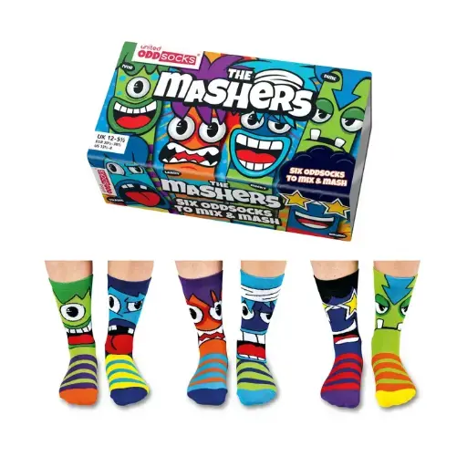 The Mashers Odd Socks UK size 12-6 box of 6