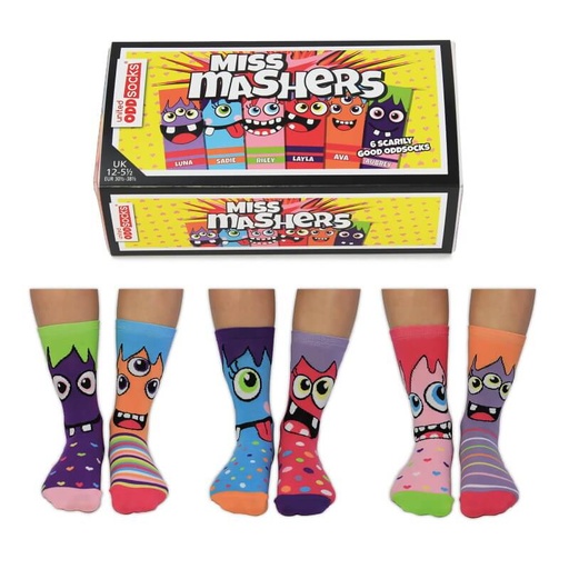 Miss Mashers Bright Mismatch Odd Socks UK size 12 - 5.5