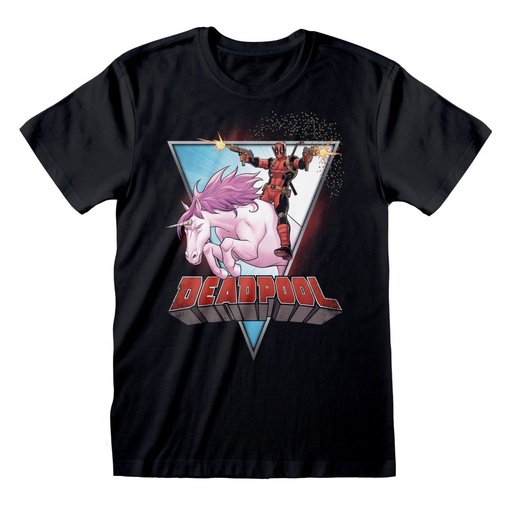 Marvel Comics Deadpool - Unicorn Rider Unisex Medium T-Shirt - Black