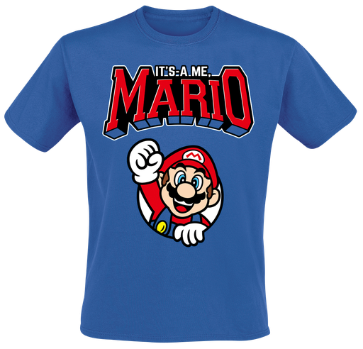 Super Mario - Gaming T-Shirt Varsity S to XXL  Blue