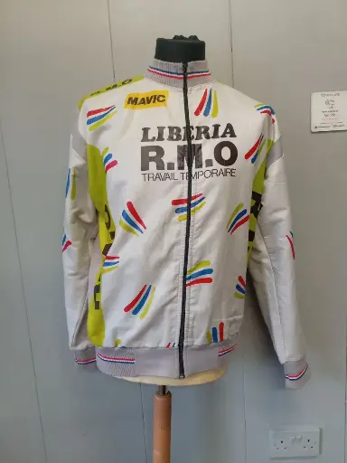 Rare vintage Mavic Liberia R.M.L.O. Travail Temporaire Cycling jacket Yvon Madiot 1991