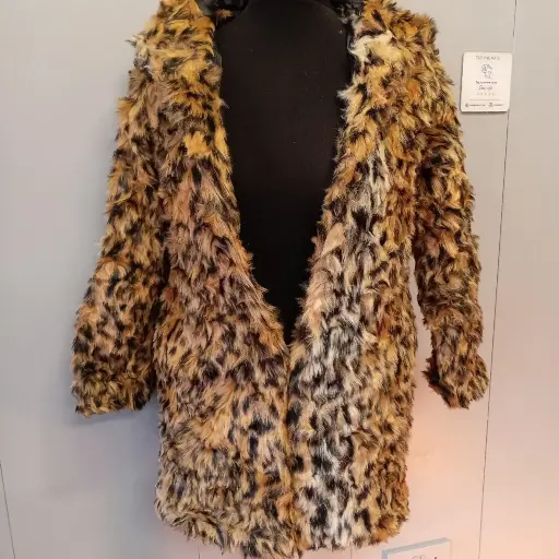 Leopard print coat with hood XL size