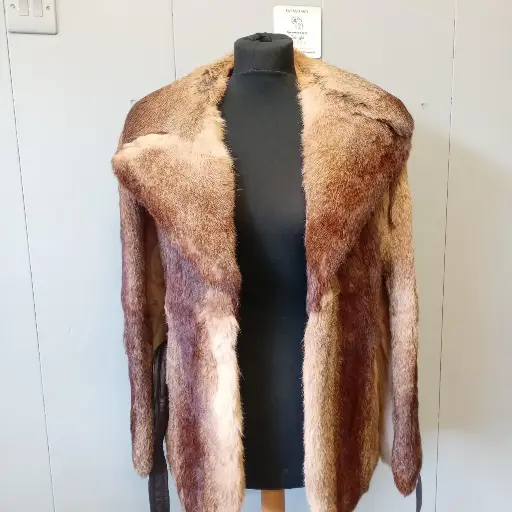 Vintage super cozy 1970s or 80s Brown Rabbit Fur Jacket