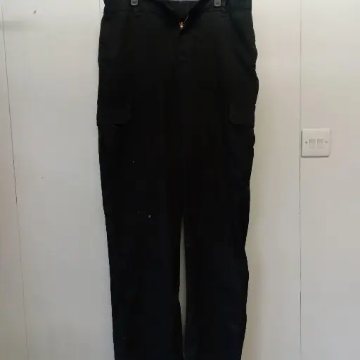 Black Dickies cargo trousers skater Missing fastening button size UK 36 leg 34 inch